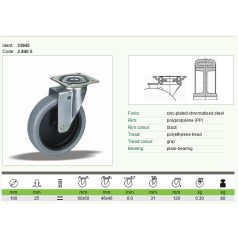Bútorgörgő talpas szürke 100 33945