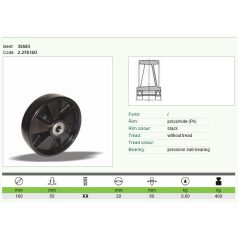 Kerék alap PA 400kg 160 35593