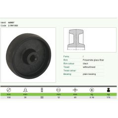 Kerék alap PA hőálló 270C-ig 100 44907