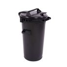 Háztartási kuka 50 L fekete, műanyag