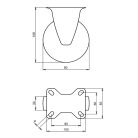 Kerék fix talpas fém felnis 80 59320