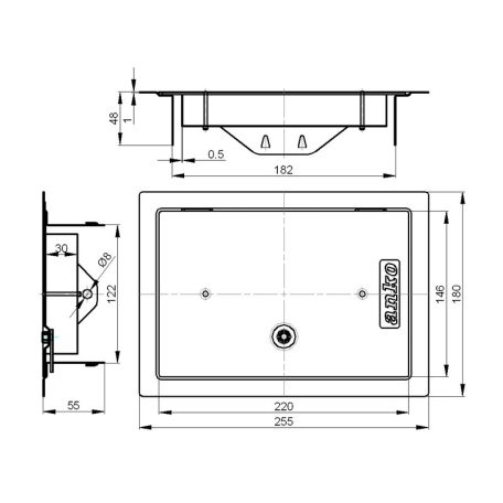 Kéményajtó 120x180 mm horganyzott sima