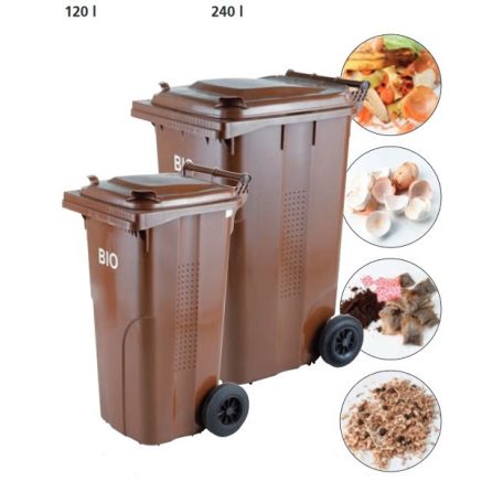 Komposzt BIO kuka 120 L BARNA kerekes