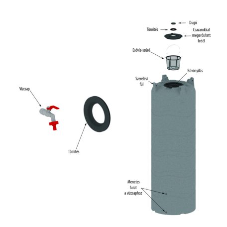 Esővízgyűjtő tartály 500L AQUATOWER