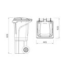 Háztartási kuka 60L ZÖLD kerekes