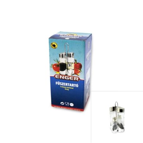 Fűszertartó Üveg 4R.+Tartó /Eng-031