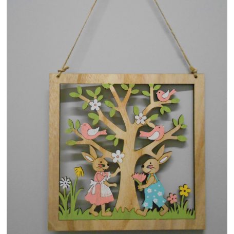 A Dekor 22X22Cm Nyuszik+Fa HY-4959 