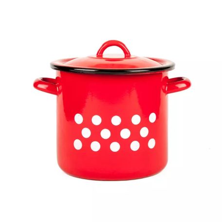 Fazék+Fedő Pir.Pötty.8L./2+39/23Pp