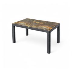 Rattan asztal  antracit  150×90 cm 