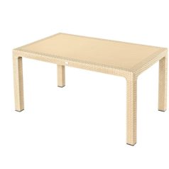 Rattan  hatású műanyag  Asztal 150X90 Cm Cappuccino