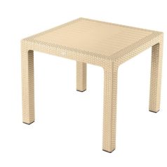 Rattan  Asztal 90X90 Cm Cappuccino