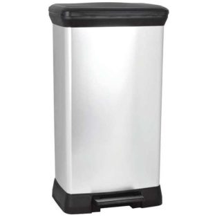 Curver fémhatású pedálos szögletes szemetes 50  L02162