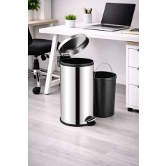 Fém pedálos szemetes műanyag kukabelsővel – 40 L