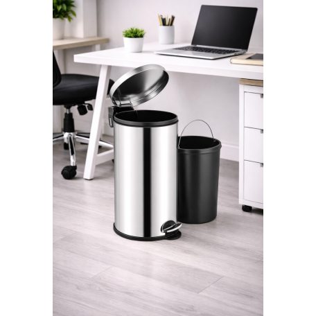 Fém pedálos szemetes műanyag kukabelsővel – 40 L