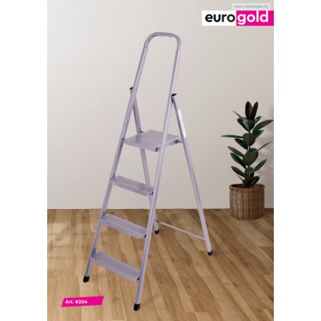 Létra 4 fokos fém 150kg-ig