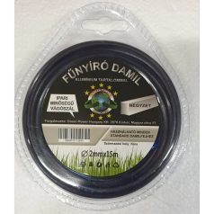 Műanyag vágószál alukevert 2mmx15m négyszög