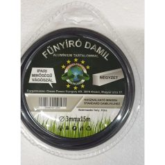 Műanyag vágószál alukevert 3mmx15 m négyszög