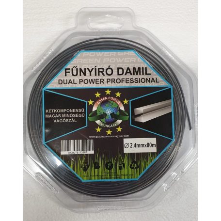 Műanyag vágószál Dual power 2,4mm x80 m négyszög