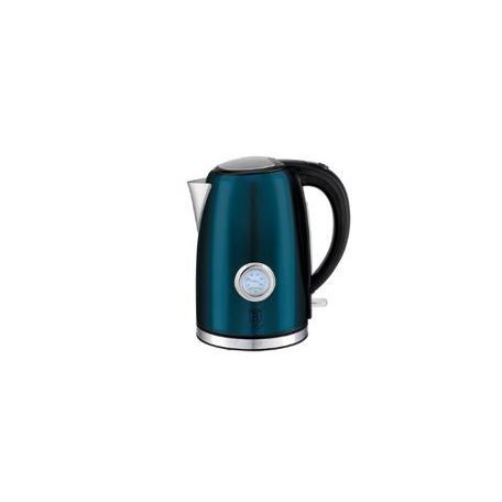 Berlinger Haus Metallic Aquamarine Line rozsdamentes acél elektromos vízforraló termosztáttal, 1,7 liter, 2200 W, sötétkék metál BH-9071