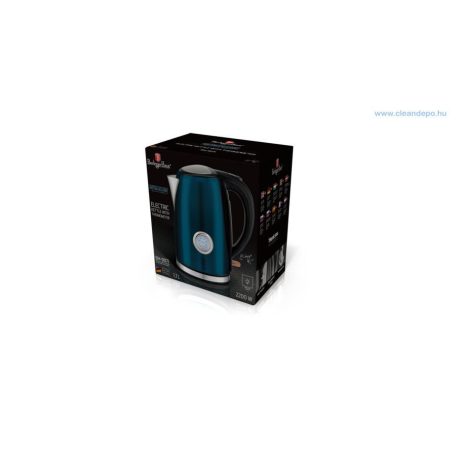 Berlinger Haus Metallic Aquamarine Line rozsdamentes acél elektromos vízforraló termosztáttal, 1,7 liter, 2200 W, sötétkék metál BH-9071