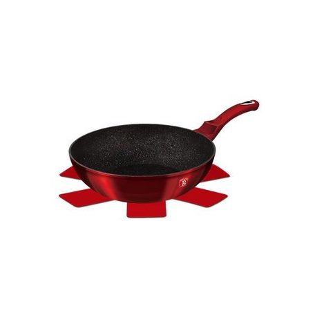 Berlinger Haus Metallic Burgundy Line wok márvány bevonattal, metál külső bevonattal 30 cm BH-6166