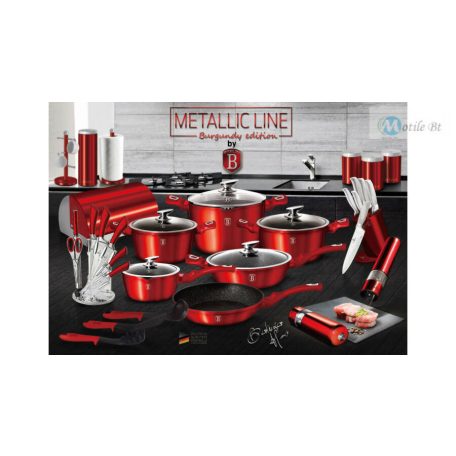 Berlinger Haus Metallic Burgundy Line wok márvány bevonattal, metál külső bevonattal 30 cm BH-6166