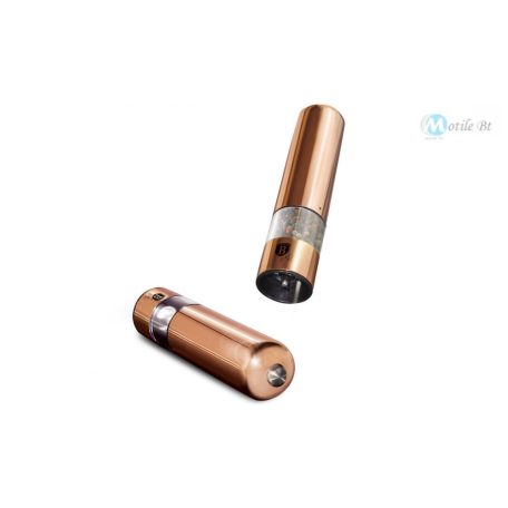 Berlinger Haus Metallic Rosegold Line 2 db-os elektromos fűszermalom készlet metál külső bevonattal, LED fénnyel BH-1905