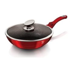   Berlinger Haus Metallic Burgundy Line wok márvány bevonattal, fedővel, 28 cm BH-1265
