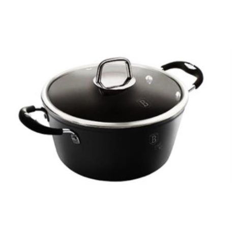 Berlinger Haus Black Professional Line magas lábas titán bevonattal, szilikon fogókkal, fedővel, 28 cm BH-6124