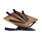 Berlinger Haus Purple Eclipse Collection 6 részes késkészlet bambusz vágódeszkával, lila BH-2683