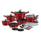 Berlinger Haus Metallic Burgundy Line 15+3 részes edénykészlet márvány bevonattal, metál külső bevonattal BH-7035