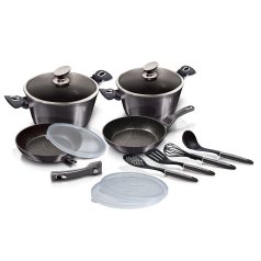   Berlinger Haus Carbon Pro Collection 10+3 részes edénykészlet márvány bevonattal BH-7059