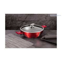   Berlinger Haus Metallic Burgundy Line wok fedővel, márvány bevonattal, metál külső bevonattal, 30 cm  BH-7110
