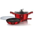 Berlinger Haus Metallic Burgundy Line 4 részes edénykészlet márvány bevonattal, metál külső bevonattal  BH-6779 