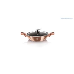   Berlinger Haus Metallic Rosegold Line wok fedővel, márvány bevonattal, metál külső bevonattal  30 cm BH-7100 