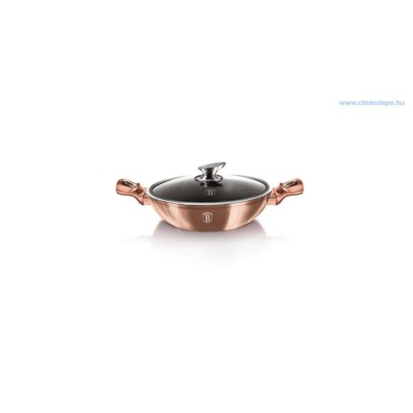 Berlinger Haus Metallic Rosegold Line wok fedővel, márvány bevonattal, metál külső bevonattal  30 cm BH-7100 