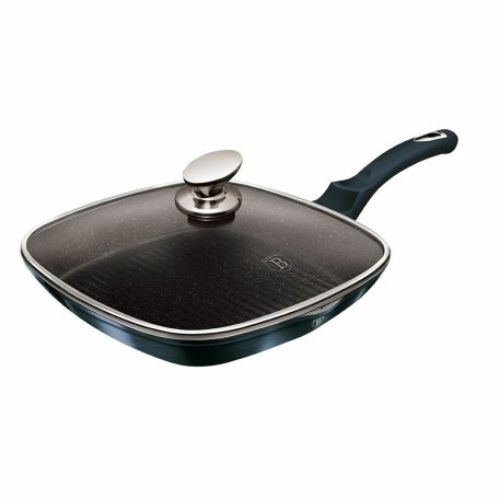 Berlinger Haus Metallic Aquamarine Line grill serpenyő fedővel, márvány bevonattal, metál külső bevonattal, 28 cm BH-7028