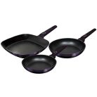 Berlinger Haus Purple Eclipse Collection 3 részes serpenyőkészlet grill serpenyővel, titán bevonattal BH-7104