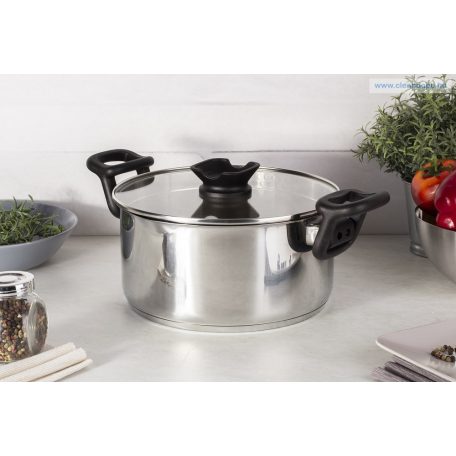 Berlinger Haus Silver Jewellery Collection rozsdamentes lábas fedővel fakanál tartó fedőgombbal 5,2 literes 