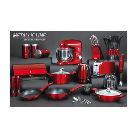 Berlinger Haus Metallic Burgundy Line 6 részes késkészlet tapadásmentes bevonattal, akácfa mágneses fali tartóval BH-2886