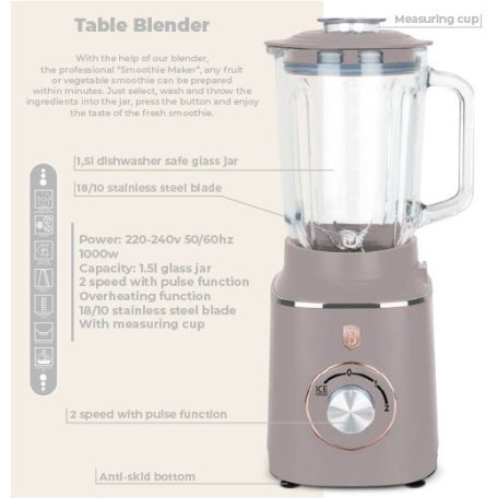 Berlinger Haus Taupe  Collection Elektromos turmixgép 1,5 L   BH-9496