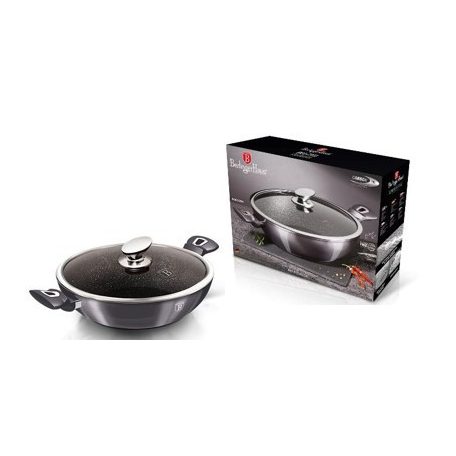 Berlinger Haus Carbon Pro Collection wok fedővel, márvány bevonattal, 30 cm BH-7111
