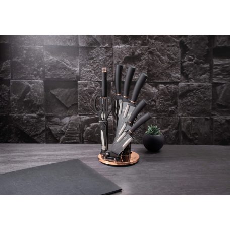 Berlinger Haus Black Rose Collection 8 db-os késkészlet akril állvánnyal  BH-2421N