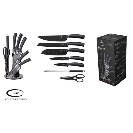 Berlinger Haus Carbon Pro Collection 9 részes9 részes késkészlet akril állvánnyal BH-2685N
