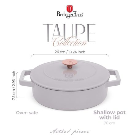 Berlinger Haus Taupe Collection Öntöttvas alacsony lábas 26 cm BH-6527 