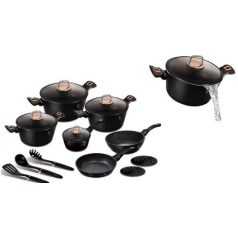   Berlinger Haus Black Rose Collection 15 részes edénykészlet márvány bevonattal BH-8234 