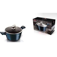   Berlinger Haus Metallic Aquamarine Line magas lábas márvány bevonattal, fedővel  30 cm  BH-7148