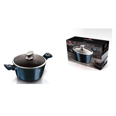 Berlinger Haus Metallic Aquamarine Line magas lábas márvány bevonattal, fedővel  30 cm  BH-7148