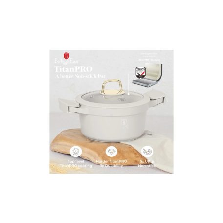 Berlinger Haus Sahara Collection magas lábas titán bevonattal, fedővel, levehető fogókkal BH-7786