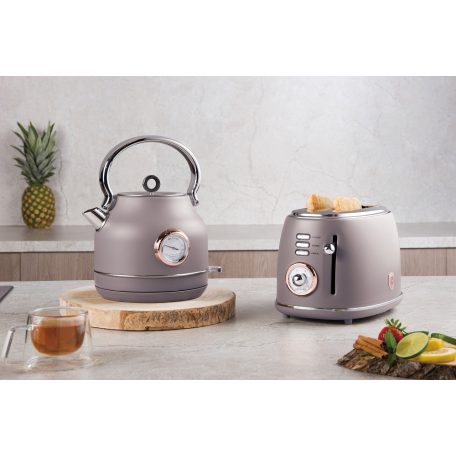 Berlinger Haus Taupe Collection rozsdamentes acél elektromos vízforraló kanna hőfok kijelzővel BH-9514